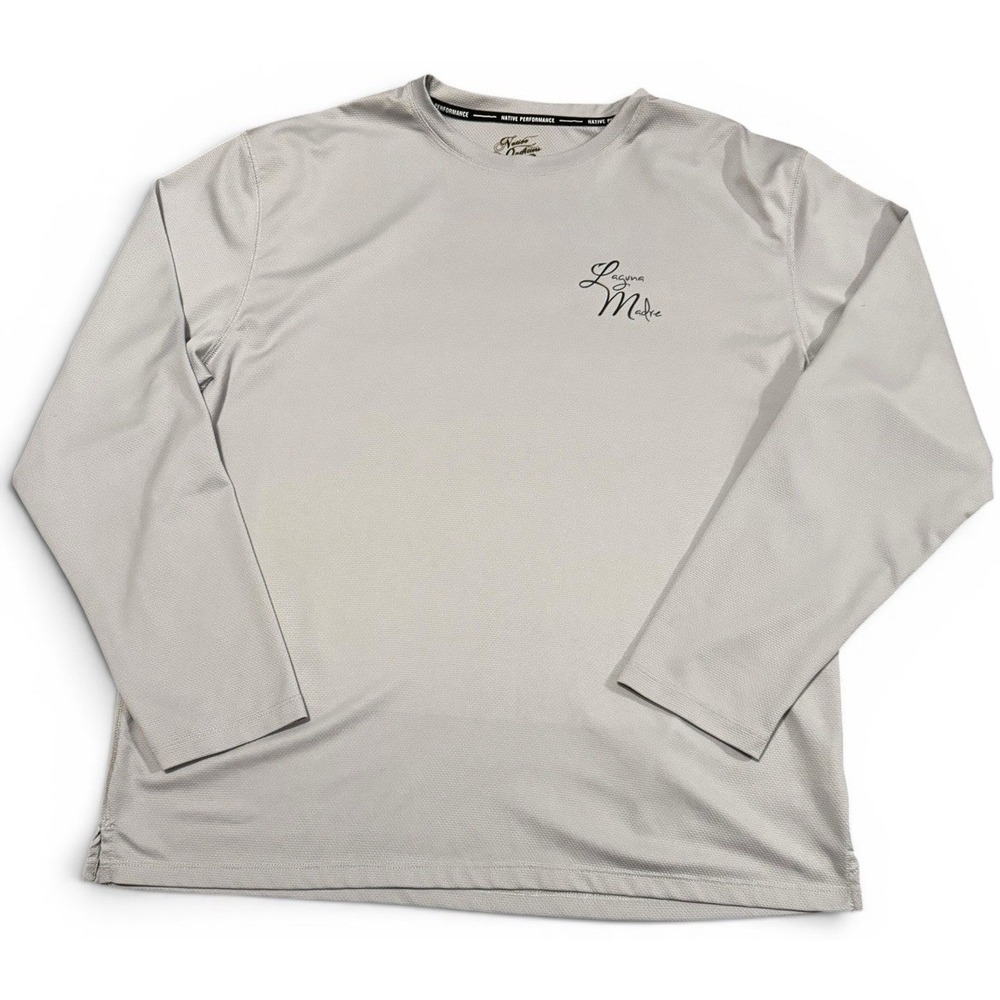 Laguna Madre Fishing Shirt Mens L Dri Fit Long Sleeve Light Gray